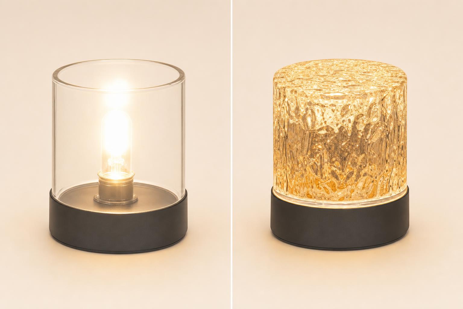 Frosted glow versus clear glass glare comparison